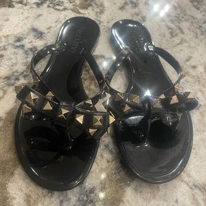 Valentino sandals black with gold size 36/ or USA 6